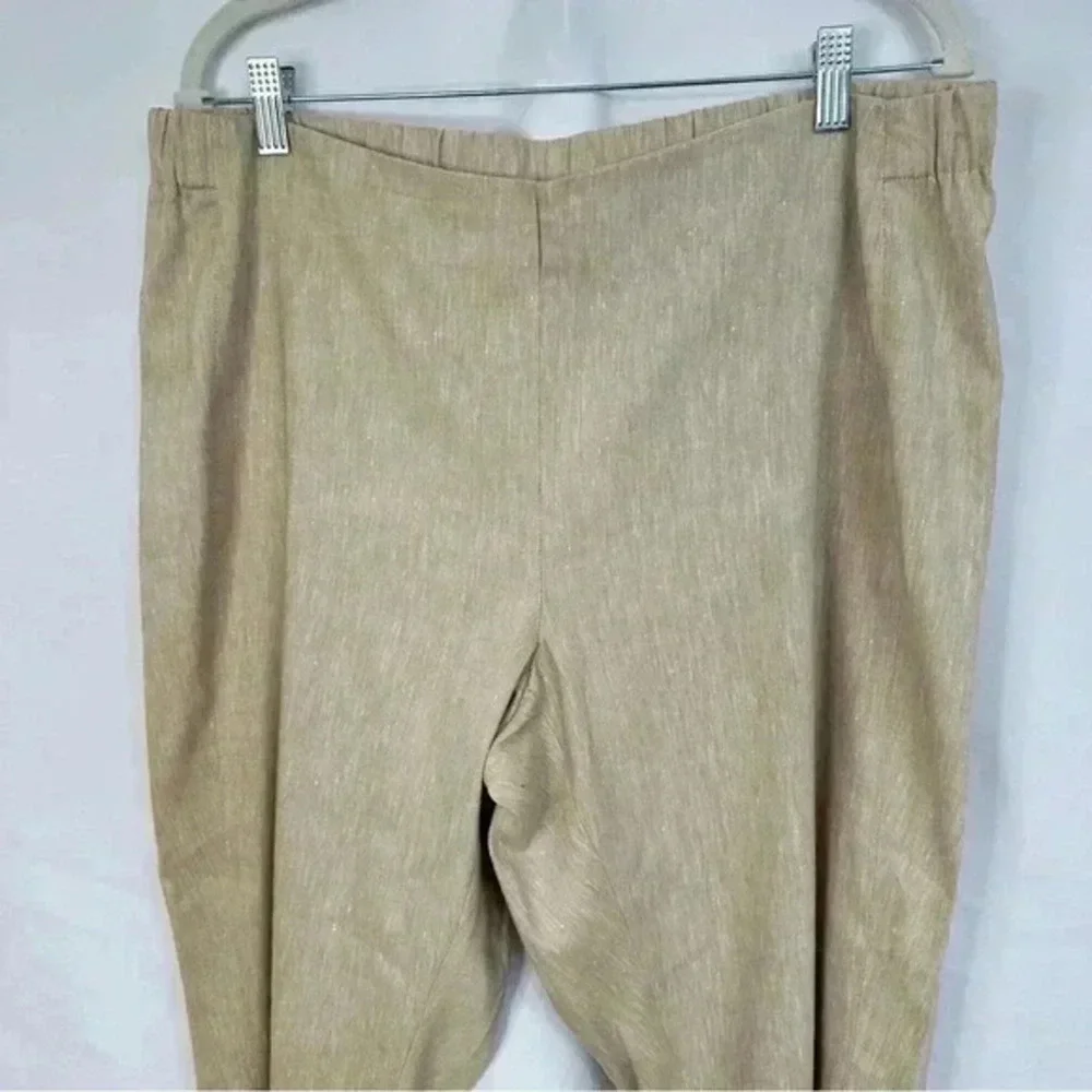 J. Jill Womens Pants Beige Size Large Linen Stretch Pull On Linen Blend‎